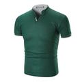 Homme POLO Tee Shirt Golf Casual du quotidien Col Mao Manche Courte basique Couleur unie Simple Eté Coupe ajustée Noir Blanche Rouge Vert Gris POLO