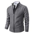 Homme Pull Chandail Gilet Cardigan A côtes Tricoter Normal Tricoté Mao Guêtres Moderne contemporain Rentrée scolaire Usage quotidien Vêtement Tenue Automne hiver Gris Claire Gris foncé S M L