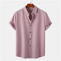 Homme Chemise Chemise Lin Chemise en lin et coton Chemise décontractée Chemisette Chemise d'été Chemise de plage Noir Rose Claire Vert foncé Manche Courte Plein Revers Eté Casual du quotidien