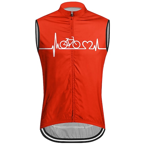 Homme Gilet de cyclisme Maillot de cyclisme Graphique Lettres Chiffres Drôle Sans manches Cyclisme Gilet / Veste Maillot Top avec 3 poches arrière VTT Vélo tout terrain Cyclisme sur route Séchage