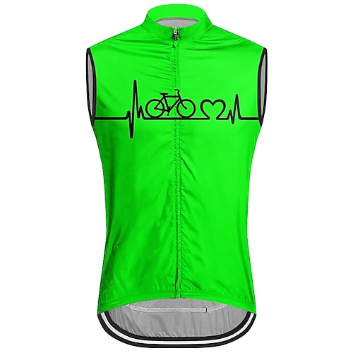 Homme Gilet de cyclisme Maillot de cyclisme Graphique Lettres Chiffres Drôle Sans manches Cyclisme Gilet / Veste Maillot Top avec 3 poches arrière VTT Vélo tout terrain Cyclisme sur route Séchage