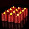 12 pièces bougies sans flamme scintillantes lumière brillante paillettes bougies votives led bougies chauffe-plat décoration pour noël vacances mariage table en plein air fête festival