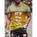 Homme Graphique Animal Lion T-shirt Manche Courte T-shirt Impression 3D Col ras du cou Chemise ancien Mode Designer Extérieur Quotidien Sports Noir Jaune Rouge Printemps Été Vêtement Tenue S M L XL