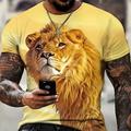 Homme Graphique Animal Lion T-shirt Manche Courte T-shirt Impression 3D Col ras du cou Chemise ancien Mode Designer Extérieur Quotidien Sports Noir Jaune Rouge Printemps Été Vêtement Tenue S M L XL