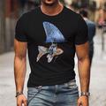 Animal Poissons Requin de poisson d'or Bleu et blanc Blanc Rouge Noir Chemise T shirt Tee Homme Graphique Mélange de Coton Chemise Décontractées Nouveauté Chemise Manche Courte T-shirt confortable