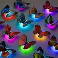 24 pièces, 3D LED papillon décoration veilleuse autocollant simple et double applique murale pour jardin arrière-cour pelouse fête fête festive crèche chambre salon