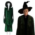 Sorcière Sorcier Minerva McGonagall Costume de Cosplay Tenue Homme Femme Cosplay de Film Déguisement de Rogue Déguisement Voldemort Déguisement McGonagall Halloween Carnaval Mascarade Haut Manteau