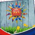 1 pc art mural en métal (12,5 '') métal soleil tenture murale art décoration signe suspendu décor extérieur décor de cour décorations de jardin décor de chambre décor de scène décor de chambre décor