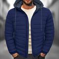 Homme Manteau d'hiver Doudoune Poche Capuche Bureau et carrière Rendez-vous Casual Quotidien Chaud Hiver Bloc de couleur Noir Rouge bleu marine Bleu Doudoune