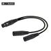 XLR Y-Splitter Cable 3Pin XLR Female to Dual 2 Male Color Y Cord Balanced Microphone Adaptor Patch Cable 0.3M-5M Black 1.5 m