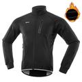 Arsuxeo Homme Veste Velo Cyclisme Veste Polaire L'hiver Chaud Coupe Vent Doublure Polaire Respirable Vélo Veste Veste Coupe Vent VTT Vélo tout terrain Vélo Route Vélo de Ville Noir Vert Orange Tenues