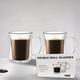 tasses à café en verre à double paroi - tasse à café de 13,5 oz, ensemble de 2 tasses à café en verre. tasse à café isolée, tasse à cappuccino, tasse à latte. verres qui ne transpirent pas, mugs