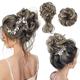 Chignon désordonné 2 styles classiques ébouriffés chignon élastique chouchous faux chignon beignet extensions de queue de cheval accessoires de chignon en désordre pour femmes - blond platine