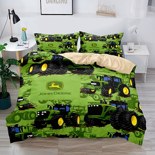 Literie 3d ferme tracteur impression housse de couette ensembles de literie housse de couette avec 1 housse de couette ou couvre-lit imprimé, 2 taies d