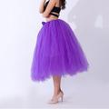 Femme Jupe Tutu Midi Jupes Multirang Tulle Couleur Pleine Utilisation Soirée Eté Organza basique Noir Blanche Rouge Violet