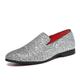 Homme Mocassins et Slip On Chaussures de nouveauté Grandes Tailles Mocassins de conduite Nouveauté Mocassins Marche Mariage Casual Soirée Evénement Paillettes Cuir Paillette Argent Noir Dorée