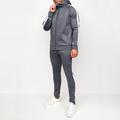 Homme Ensemble Survetement Survêtement Sweat à capuche zippé Veste Capuche Ensemble de jogging Noir Jaune bleu marine Bleu Roi Gris Clair Capuche Rayure Cordon 2 Pièces Sport Loisir Des sports