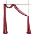 Arche de mariage décorative drapant des rideaux d'écharpe de fenêtre romantique mauve ombre voile transparent doux cantonnières d'écharpe de fenêtre pour les grands événements extérieurs/intérieurs