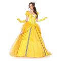 La belle au bois dormant La Belle et la Bête Princesse Belle Robe de demoiselle d'honneur Robes en tulle Femme Cosplay de Film Cosplay Fête costumée Jaune Halloween Carnaval Robe Jupon