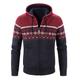 Homme Pull Chandail Gilet Pull Zippé Pull Veste Pull polaire Grosse maille Tricoter Découpé Zippé Tricoté Argyle Capuche basique à la mode Extérieur du quotidien Vêtement Tenue Hiver Automne Vin Bleu