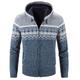 Homme Pull Chandail Gilet Pull Zippé Pull Veste Pull polaire Grosse maille Tricoter Découpé Zippé Tricoté Argyle Capuche basique à la mode Extérieur du quotidien Vêtement Tenue Hiver Automne Vin Bleu