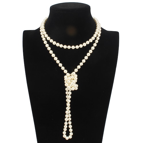 faux collier de perles longs colliers de perles des années 1920 accessoires pour femmes rugissant 20s clapet fête vintage