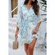 Femme Robe casual Robe d'été Rose nouer devant Imprimer Col V Papillon Mini robe Bohême Le style mignon Rendez-vous Vacances Demi Manches Eté Printemps