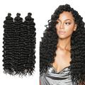 22 pouces océan vague crochet cheveux 3 paquets vague profonde torsion cheveux tressage ondulation profonde crochet tresses synthétiques extension de cheveux 22 pouces 3 paquets