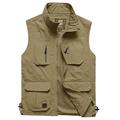 Homme Gilet de pêche Gilet tactique militaire Veste Randonnée Sans Manches Gilet / Gilet Veste Top Extérieur Respirable Séchage rapide Poids Léger Multi Pocket Eté Spandex Polyester Noir Vert Grise