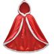 Princesse Conte de Fée Elsa Reine des Neiges Manteau Fille Cosplay de Film Robe trapèze Vêtement couvrant Rouge Bleu Fuchsia Noël Mascarade Anniversaire Robe Châle