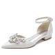 Femme Chaussures de mariage Chaussures habillées Chaussures blanches Mariage Soirée Couleur Pleine Appartements de mariage Chaussures de mariée Chaussures de demoiselle d'honneur Eté Strass Talon Plat