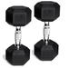 CAP Barbell Set of 2 Hex Rubber Dumbbell with Metal Handles 120 Lbs Pair of Dumbbells