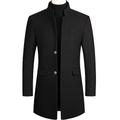 Homme Manteau d'hiver Manteau laine Manteau Manteau court Usage quotidien Vacances Hiver Automne Laine Chaud Extérieur Vêtements d'extérieur Vêtement Tenue Mode Guêtres Couleur Pleine Poche Col