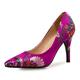 Femme Chaussures à Talons Escarpins Talons Mariage Soirée Bloc de couleur Escarpins Bout pointu Satin Mocassins Noir Blanche Rose