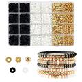 kit de bracelet d'amitié kit de fabrication de bracelet pour les filles perles d'argile pour bracelets kit de fabrication de perles kit de perles d'argile blanche perles d'or pour les bracelets kit de