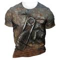 Imprimés Photos Moto Rétro Vintage Sportif Design Homme Unisexe 3D effet T shirt Tee Moto T-shirt Extérieur Plein Air du quotidien T-shirt Jaune Noir / Brun Gris foncé Manche Courte Col Ras du Cou