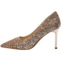 chaussures de mariage pour mariée demoiselle d'honneur femmes bout fermé bout pointu argent or pu pompes avec paillettes stiletto talon haut fête de mariage saint valentin bling bling chaussures élégant classique