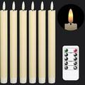 Bougie led bougies coniques ivoire sans flamme scintillement avec 10 touches télécommande led cône bougie lumière pour église mariage fête d'anniversaire dîner de noël décor balle pôle lumière