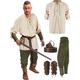 Rétro Vintage Epoque Médiévale Renaissance Pantalon Tenue Ceinture de Tour de Taille Chemise Protège-bras Pirate Viking Ranger Elfe Homme Halloween Carnaval Utilisation Mascarade Chemise