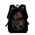 Homme Femme enfants sac à dos Sac d'Ecole Cartable 3D sac à dos Ecole du quotidien Chien Impression 3D Oxford Grande Capacité Fermeture Imprimé Noir Blanche Marron