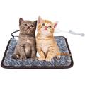 coussin chauffant électrique pour chien Chats avec cordon en acier anti-morsure imperméable à l'eau réglable chien tapis de lit chaud coussin chauffant pour animaux de compagnie 4545cm