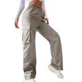 Femme Pantalon Cargo Polyester Plein Vert militaire blanc Vêtement de rue Taille haute Toute la longueur Casual Des sports Eté Printemps