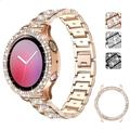 Bracelet de Montre pour Samsung Galaxy Watch 5 40/44mm Watch 4 Classique 42/46mm Watch 4 40/44mm Montre Active 40mm Acier Inoxydable Strass Remplacement Sangle avec étui Diamant bling Bijoux Bracelet