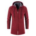 Homme Pull Chandail Gilet Pull Sweat à Capuche Pull Zippé Pull Veste A côtes Tricoter Tunique Tricoté Couleur unie Capuche basique à la mode Extérieur du quotidien Vêtement Tenue Hiver Automne Noir