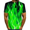 Homme Graphique Flammes de l'enfer Flamme Chemise T-shirt Manche Courte T-shirt Col rond Chemise Exagéré Basique Quotidien Bleu Violet Orange Vêtement Tenue Normal S M L XL 2XL 3XL