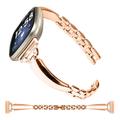 Bracelet de montre connectée Compatible avec Fitbit Versa 4, Sense 2, Versa 3, Sense Alliage Montre intelligente Sangle Homme Paillettes Cristal Bijoux Bracelet Remplacement Bracelet
