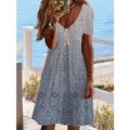 Femme Mini robe Robe casual Robe ethnique Robe Fourreau Mini-robe Vacances Mode Classique Vacances Anniversaire Casual Standard Floral Cachemire Manche Courte Col V V Profond Rouge Bleu Poudr