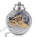 hommes montre de poche vintage creux bronze locomotive conception quartz fob montre de poche avec collier chaîne cadeau pour hommes femmes