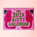 Calendrier 2024 en papier kitty, épais et lisse, calendrier pour chats amusants, calendrier mural anti-décoloration pour chat 2024, calendrier pour chats à suspendre, calendrier mensuel pour chat pour organiser et planifier