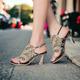 Femme Chaussures à Talons Sandales Chaussures habillées Chaussures scintillantes Mariage Soirée Plume de paon Strass Talon Cône Talon Aiguille Bout ouvert Elégant Bohême Rétro Vintage Cuir microbien